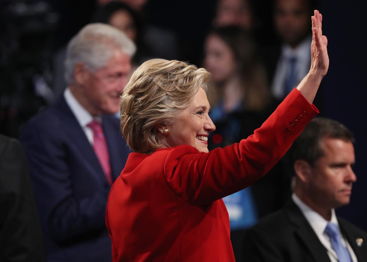 610603048-democratic-presidential-nominee-hillary-clinton-waves